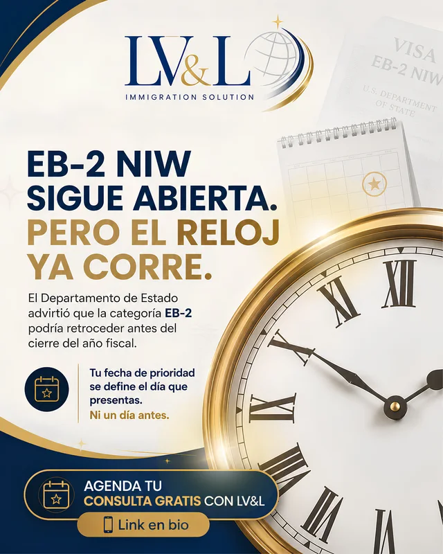Publicación de LV&L: EB-2 NIW sigue abierta, pero el reloj ya corre