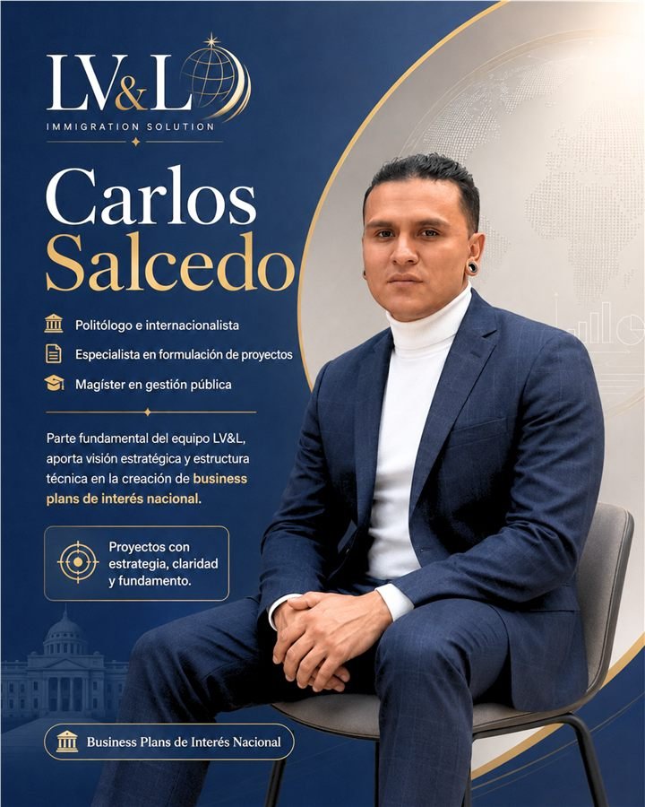 Carlos Salcedo, Business Plans de Interés Nacional — Politólogo e internacionalista